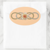 Sticker Ovale Rose or argent double infinité (Sac)