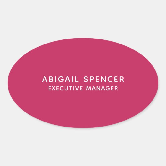 Sticker Ovale Rose professionnel moderne classique rouge (Devant)