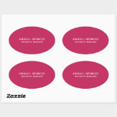 Sticker Ovale Rose professionnel moderne classique rouge (Feuille)