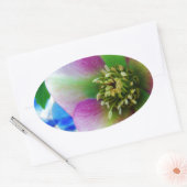 Sticker Ovale Rose rose carême bleu boule de verre (Enveloppe)