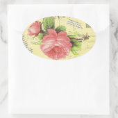 Sticker Ovale Rose rouge Shabby (Sac)