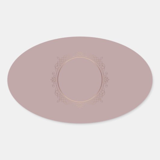 Sticker Ovale Rose tendance Gold Ajouter votre Modèle vierge de  (Devant)