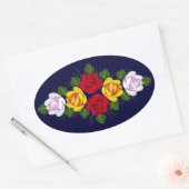 Sticker Ovale Roses de canal (Enveloppe)