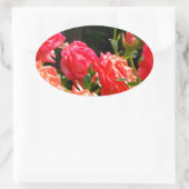 Sticker Ovale Roses de corail romantique (Sac)