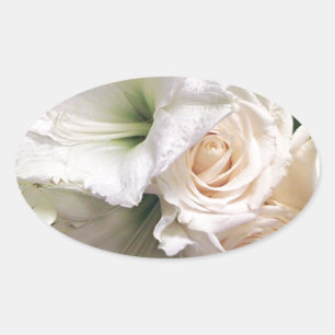 Sticker Ovale Roses de l'amour Lys de la vie_
