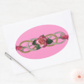 Sticker Ovale Roses d'or d'argent double infini (Enveloppe)