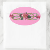 Sticker Ovale Roses d'or d'argent double infini (Sac)