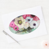 Sticker Ovale ROSES ROSES ROSES ROSES ET FLEURS D'ANÉONE Merci (Enveloppe)