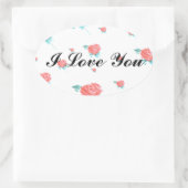 Sticker Ovale Roses rouges (Sac)