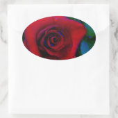 Sticker Ovale Roses rouges aux tons bleus (Sac)