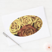 Sticker Ovale Roses vintages (Enveloppe)