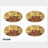 Sticker Ovale Roses vintages (Feuille)