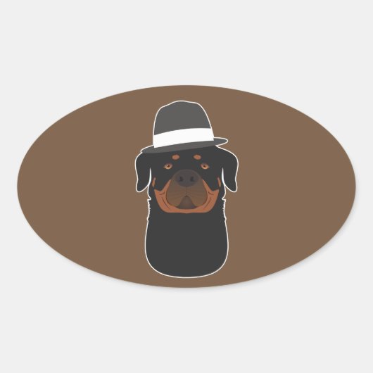 Sticker Ovale Rottweiler (Devant)