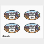 Sticker Ovale Roue 66 (Feuille)