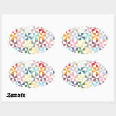 Sticker Ovale Roue géométrique colorée (Feuille)