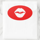 Sticker Ovale Rouge et Blanc Maquillage (Sac)