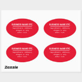 Sticker Ovale Rouge et blanc polyvalent (Feuille)