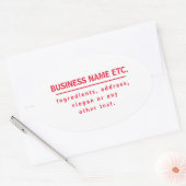 Sticker Ovale Rouge et blanc polyvalent (Enveloppe)