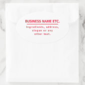 Sticker Ovale Rouge et blanc polyvalent (Sac)