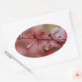 Sticker Ovale rouge feuillu (Enveloppe)