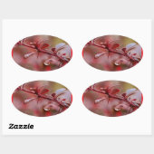 Sticker Ovale rouge feuillu (Feuille)