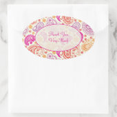 Sticker Ovale Rouge rose et jaune Motif (Sac)