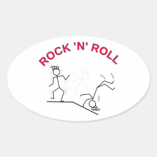 Sticker Ovale Rouleau Rock 'N'