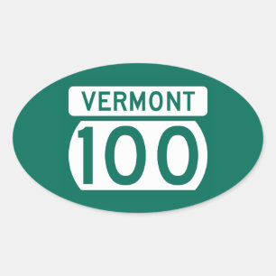 Sticker Ovale Route 100, Vermont, USA