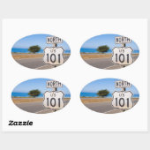 Sticker Ovale Route 101 Nord (Feuille)