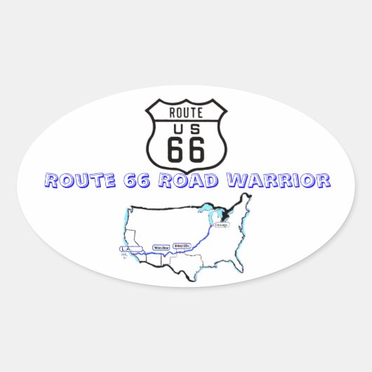 Sticker Ovale Route 66 (Devant)