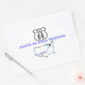 Sticker Ovale Route 66 (Enveloppe)