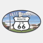 Sticker Ovale route 66 (Devant)