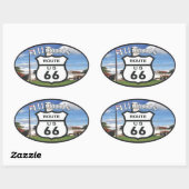Sticker Ovale route 66 (Feuille)