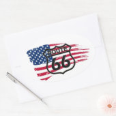 Sticker Ovale Route 66 (Enveloppe)