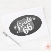 Sticker Ovale Route 66 Carte météorologique (Enveloppe)