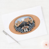 Sticker Ovale Route 66 Désert (Enveloppe)
