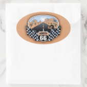 Sticker Ovale Route 66 Désert (Sac)