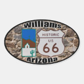 Sticker Ovale Route 66 Williams Arizona (Devant)