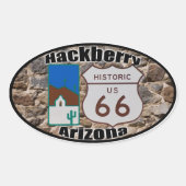 Sticker Ovale Route historique US 66 Hackberry Arizona (Devant)