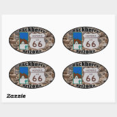 Sticker Ovale Route historique US 66 Hackberry Arizona (Feuille)