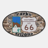 Sticker Ovale Route historique US 66 Parcs Arizona (Devant)