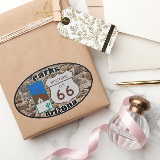 Sticker Ovale Route historique US 66 Parcs Arizona (Cadeaux)