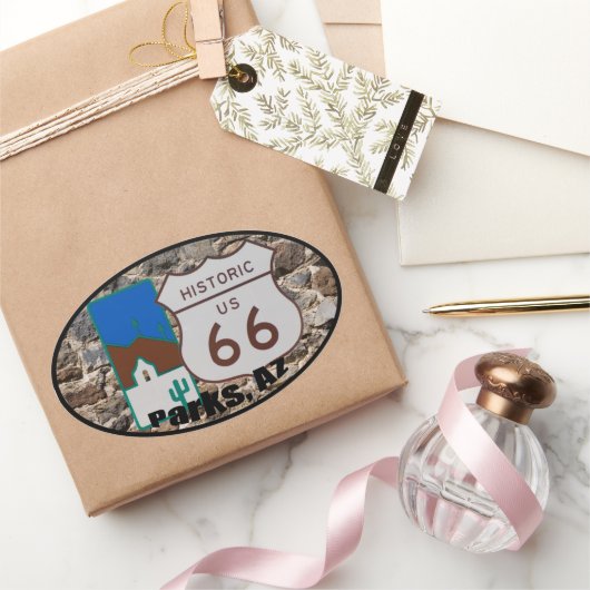 Sticker Ovale Route historique US 66 Parcs Arizona Ver. 2 (Cadeaux)