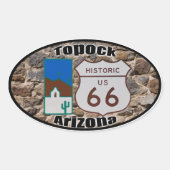 Sticker Ovale Route historique US 66 Topock Arizona (Devant)