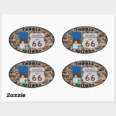 Sticker Ovale Route historique US 66 Topock Arizona (Feuille)