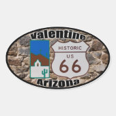Sticker Ovale Route historique US 66 Valentine Arizona (Devant)