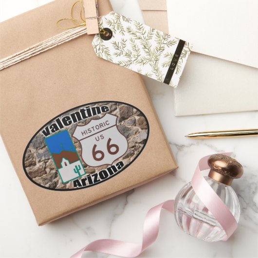 Sticker Ovale Route historique US 66 Valentine Arizona (Cadeaux)