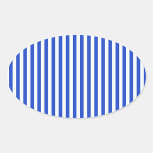 Sticker Ovale Royal Blue Combination Stripes par Shirley Taylor