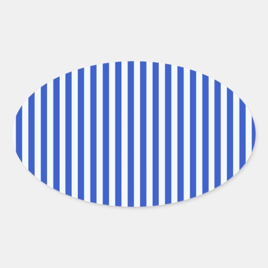 Sticker Ovale Royal Blue Combination Stripes par Shirley Taylor (Devant)