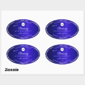 Sticker Ovale Royal Blue Logo Initiales Parties scintillant Étiq (Feuille)